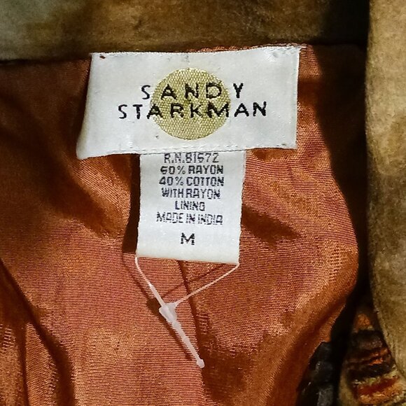 Vintage Sandy Starkman Art to Wear Embellished Mixed Media Blazer Jacket Size M - Picture 13 of 16